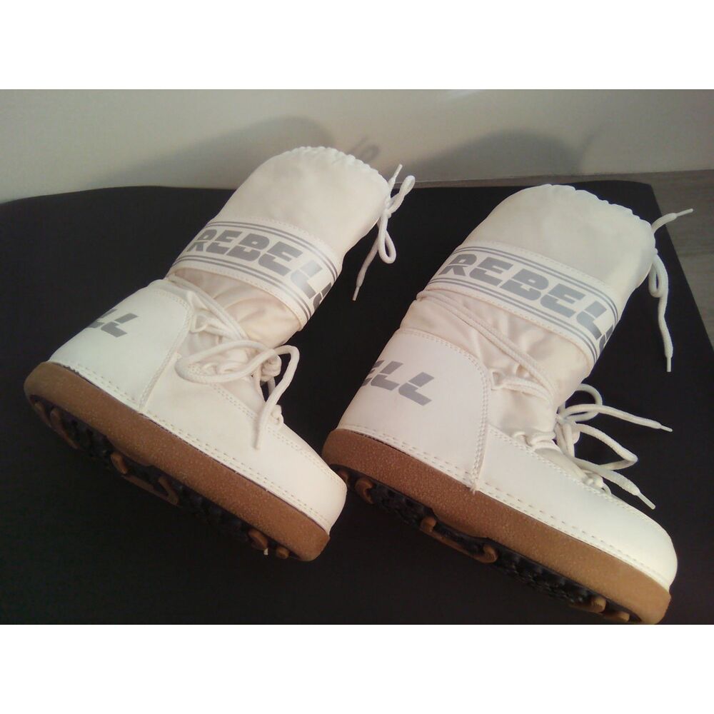 Rebel Women's Adjustable Snow Boots – White, US 5–6.5 (EU 35–37)